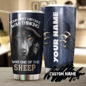 Wolf Your First Mistake Was Thinking Sheep Personalized Tumbler Wolf Lover Tumbler Birthday Gift Gift For Her For Him Unique Present - Thegiftio UK