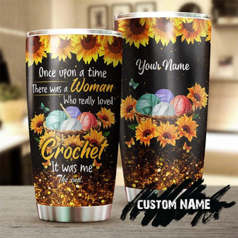 Custom Gift For Her Woman Love Crochet Personalized Stainless Steel 20oz Tumbler Knitting Tumbler Special Birthday Gift Present For Crocheter - Thegiftio UK
