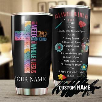 Yarn Texture Faith Crochet Personalized Stainless Steel Tumbler Knitting Tumblerspecial Birthday Gift Gift For Her Present For Crocheter - Thegiftio UK