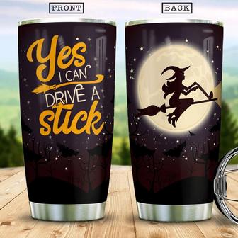 Yes I Can Drive A Stick Boo Ghost Scary Pumpkin Trick Or Treat Halloween Stainless Steel Tumbler - Thegiftio UK