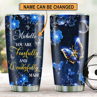 You Are Fearfully And Wonderfully Made Mysterious Personalized Flower Stainless Steel Tumbler - Thegiftio UK