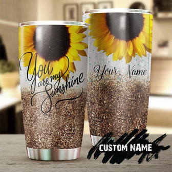 You Are My Sunshine Sparkle Glitter Steel Tumbler Sunflower Tumbler Gift For Sunflower Lover Sunflower Presentgift For Her - Thegiftio UK
