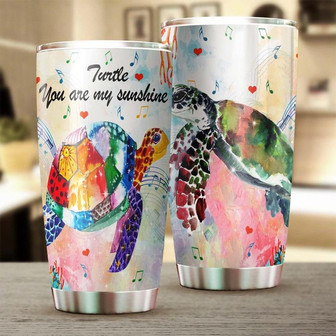 You Are My Sunshine Turtle Colorful Music Notes Tumblerunique Tumblerbirthday Christmas Gift For Turtle Lover - Thegiftio UK