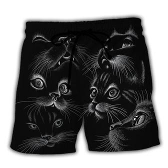 Black Cat Awesome Amazing Style Beach Short - Seseable