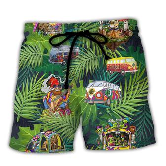 Camping Funny Hippie Stay Trippy Little Hippie Tropical Beach Short - Seseable