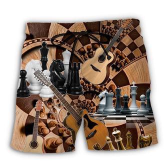 Chess I Like Chess And Guitars Beach Short - Seseable