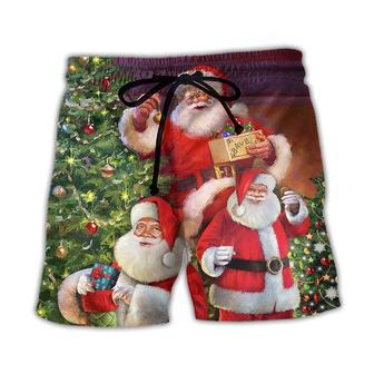 Christmas Funny Santa Claus Gift For Xmas So Happy Beach Short - Seseable
