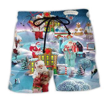 Christmas You're Hero Doctor Nurse Santa Health Care Beach Short - Seseable