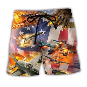 Combat Aircraft Independence Day Beach Short - Seseable