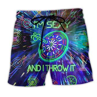 Darts And Beers Thats Why I'm Here Funny Style Beach Short - Seseable