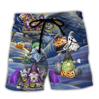 Halloween Gnome Spooky Inviting Haunted House Beach Short - Seseable