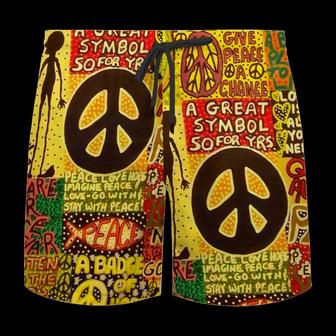 Hippie A Great Symbol 50 For Yrs, Love Is All You Need Beach Short - Seseable