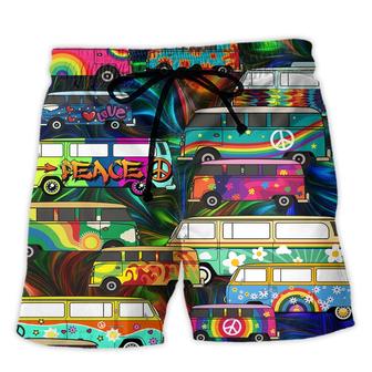 Hippie Bus Colorful Style Beach Short - Seseable