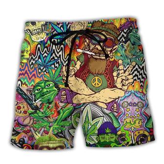 Hippie Feel Freedom From Smoking Cool Style Beach Short - Seseable
