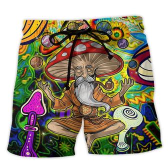 Hippie Mushroom Witch Colorful Beach Short - Seseable