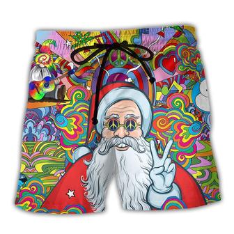 Hippie Santa Says Hi Color Beach Short - Seseable