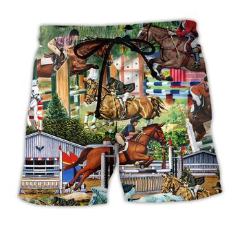 Horse And Human Cool Racing Beach Short - Seseable