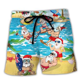 In July Santa Keeping The Christmas Spirit Alive Year Round Beach Short - Seseable