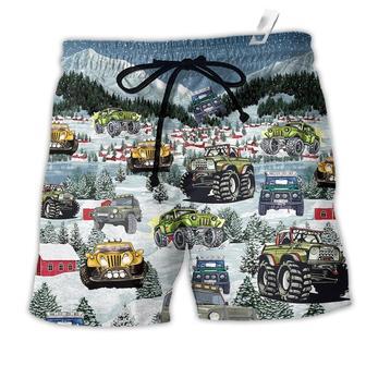 Jeep Party Merry Christmas Night Beach Short | Favorety AU