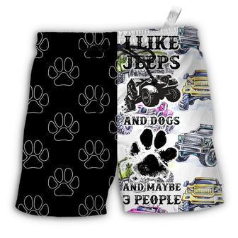 Jeeps I Like Jeeps And Dogs Beach Short | Favorety