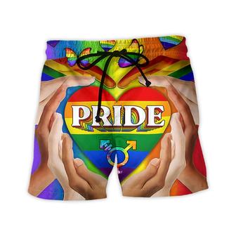 LGBT Pride Love Heart Style Beach Short - Seseable