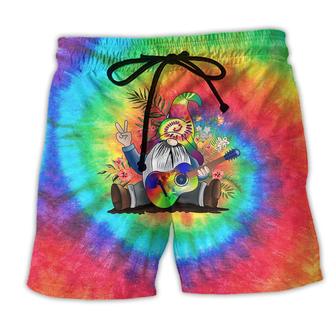 Music Believe In The Power Of Music Hippie Gnome Rainbow Beach Short - Seseable