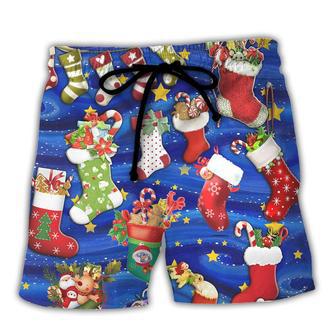 Socks Christmas Tree Merry Xmas Seasons Of Joy Beach Short - Seseable