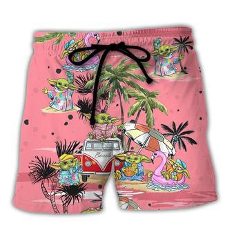 SW Disney Baby Yoda Pink Beach Short Family | Favorety UK