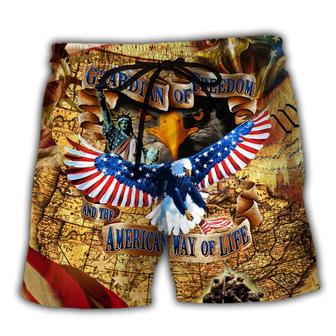America Guardian Of Freedom And The American Way Of Life Eagle Beach Short - Seseable