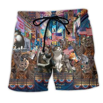 America Lets Countdown With Cats So Cute Beach Short - Seseable