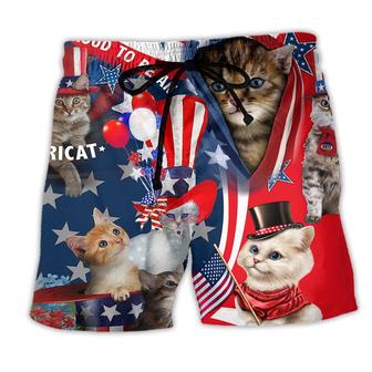 America Proud To Be An Cat Beach Short - Seseable