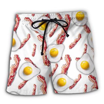 Food Bacon Egg Food Collection Beach Shorts - Seseable