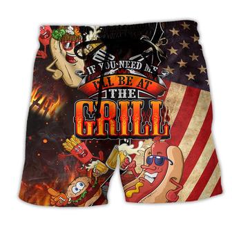 Food Barbecue I Will Be At The Grill Beach Shorts - Seseable