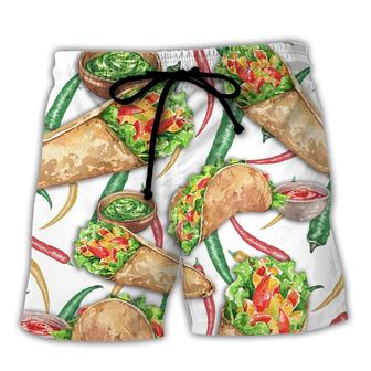 Food Burritos Make Me Happy Beach Shorts - Seseable