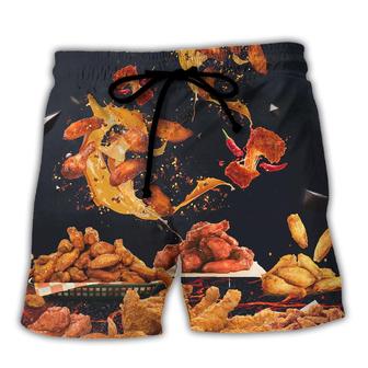 Food Chicken Wing Fast Food Delicious Beach Shorts - Seseable