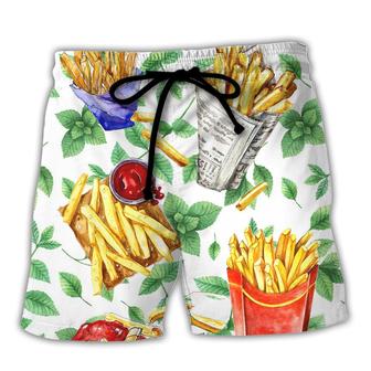 Food French Fries Style Beach Shorts - Seseable
