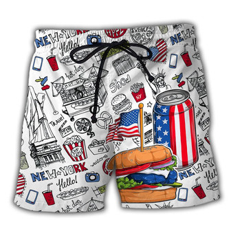 Food Independence Day Beach Shorts - Seseable