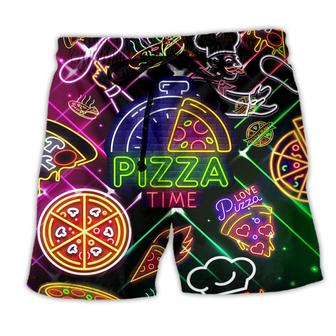 Food It's Pizza Time Stunning Beach Shorts - Seseable