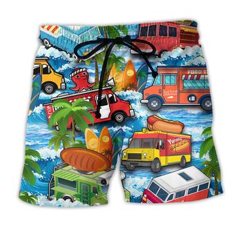 Food Life Is Better With Food Truck Summer Beach Shorts - Seseable