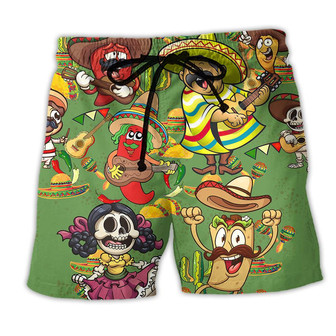 Food Love Mexican Culture Cute Colors Beach Shorts - Seseable