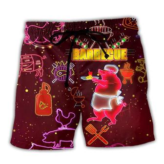 Food Lover Dark Pink Style Beach Shorts - Seseable