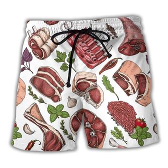 Food Meat Delicious Meal Beach Shorts - Seseable