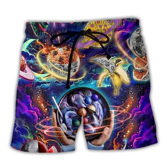 Food Planet Once Food Forever Galaxy Beach Shorts - Seseable