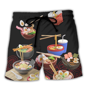 Food Ramen Fast Food Delicious Beach Shorts - Seseable