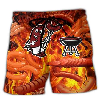 Food Sausage Once You Put My Meat Beach Shorts - Seseable