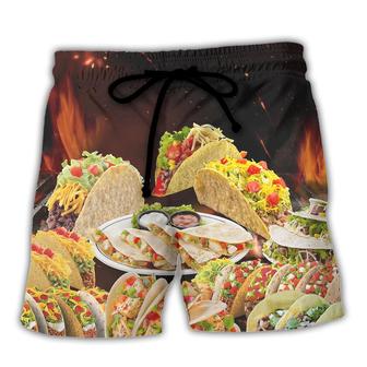 Food Tacos Fast Food Delicious Beach Shorts - Seseable