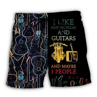 Guitar I Like Motorcycle And Guitar Beach Short - Seseable