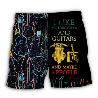 Guitar I Like Motorcycle And Guitar Beach Short | Seseable UK