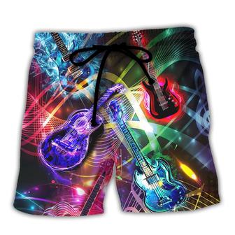 Guitar Is All You Need Neon Amazing Beach Short - Seseable