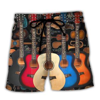 Guitar Lover Happy Life With Music Beach Short - Seseable